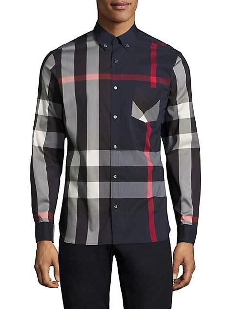 Burberry Thornaby Check Casual Button